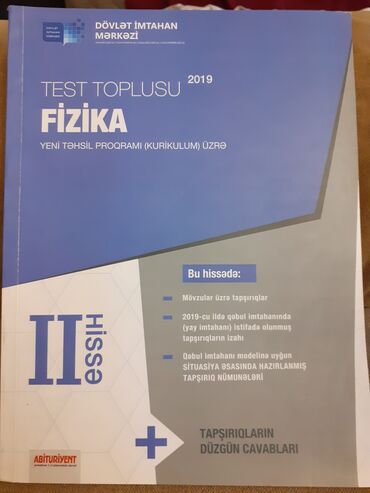 fizika test toplusu 2 ci hisse pdf yukle 2023: Fizika-Dim Test Toplusu,abituriyentlərin hazırlığı üçün uyğundur