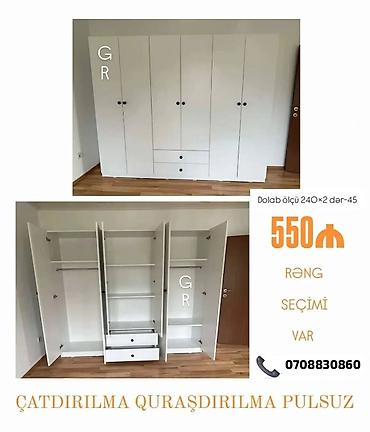 meissen: Ağ rəngdə funksional paltar dolabı - Ölçü: 240 × 2, dərinlik 45 sm — 1