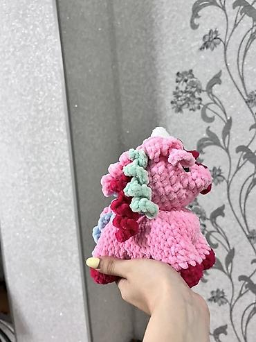 Yumşaq oyuncaqlar: Əl işi toxunma oyuncağ – Pembe yunicorn - Material: çox yumşaq, plyuş — 2