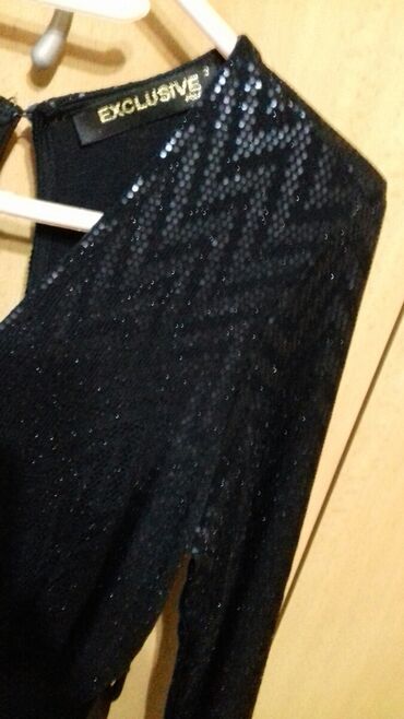 Haljine: S (EU 36), bоја - Crna, Koktel, klub, Dugih rukava — 5