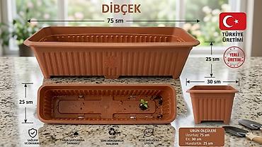 dibcek qablari: Dibcek – Türkiyə istehsalı keyfiyyətli gül əkən qab Bağ, balkon — 1