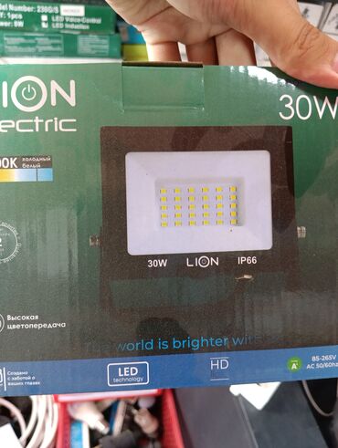 светодиодные уличные светильники: Светодиодный прожектор Lion Electric мощностью 30W. Обеспечивает яркий