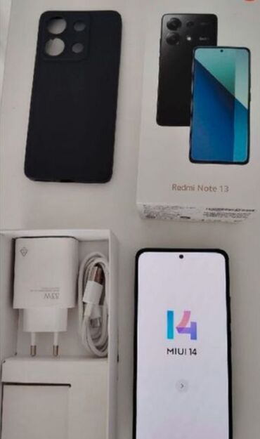 Xiaomi: Xiaomi Redmi Note 13, 256 GB, rəng - Qara, 
 Sensor, Barmaq izi, Simsiz şarj