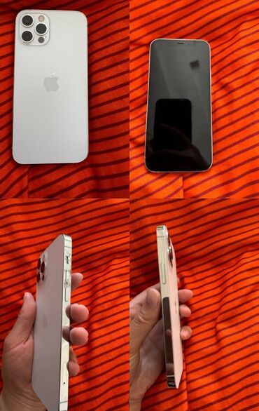 Apple iPhone: IPhone 12 Pro, Б/у, 256 ГБ, Белый, Зарядное устройство, Чехол, 80 %