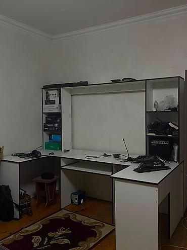 L‑şəkilli ofis/kompüter masasının modul dəsti - Material: ağ rəngli
