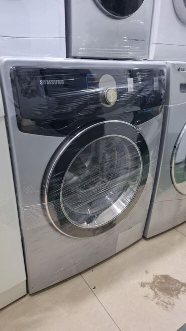 texno spar: Samsung paltaryuyan maşın – ön yükləməli, gümüşü korpus, iri şüşə