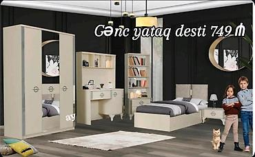 oglan ucun yataq otaqlari: Gənc yataq dəsti – 749 ₼ Zərif bej rəng palitrası və müasir — 1