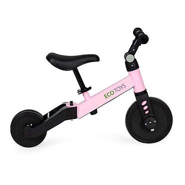 kolica za dete: ECOTOYS Tricikl 2u1 – roze (YM-BT-6PUSHPINK-250) Višenamenski dečiji — 6