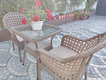 Mebel: Balkon üçün, İşlənmiş, Açılmayan, Kvadrat masa, 2 stul — 5