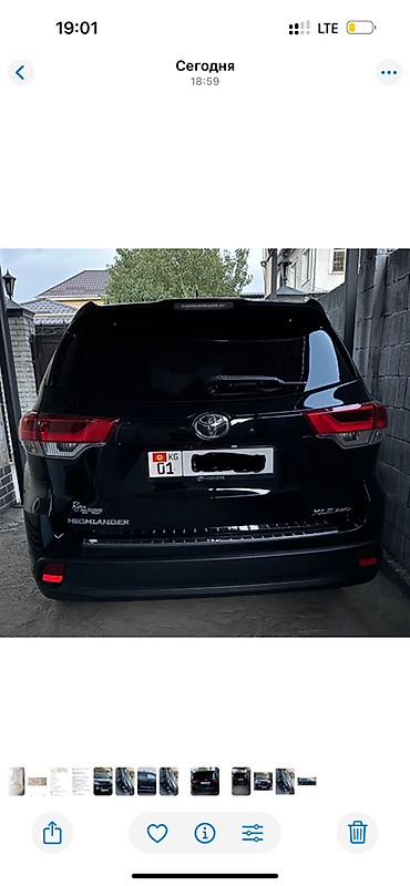 Toyota: Toyota Highlander: 2019 г., 3.5 л, Автомат, Бензин, Кроссовер — 2