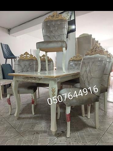tek stolar: Qonaq otağı üçün, Yeni, Açılmayan, Dördbucaq masa, 6 stul — 2