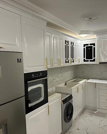 Sifarişlə mətbəx mebeli: Sifarişlə mətbəx dəsti, Özü çəkən petlələr, Mat laminat, Kredit yoxdur, Pulsuz çatdırılma, Rayonlara çatdırılma — 7