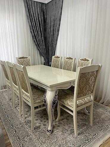 isdolar: İşlənmiş, Kvadrat masa, 8 stul — 2