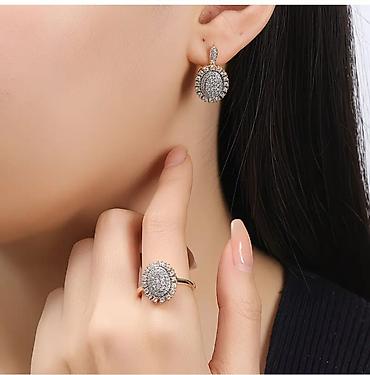 Наборы украшений: Ювелирные наборы с жемчугом и фианитами Вариант 1 (круглый дизайн с — 9