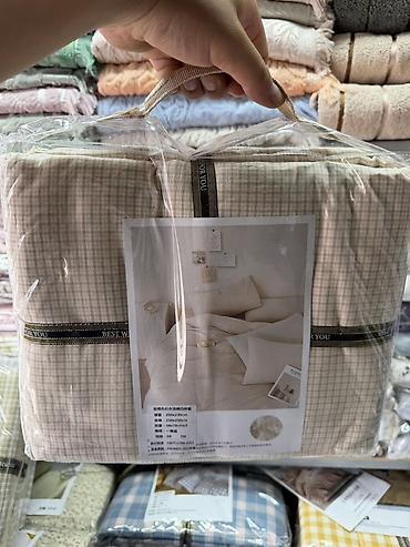 bed sheets: Комплект постельного белья в клетку - Формат: набор в фирменной — 9