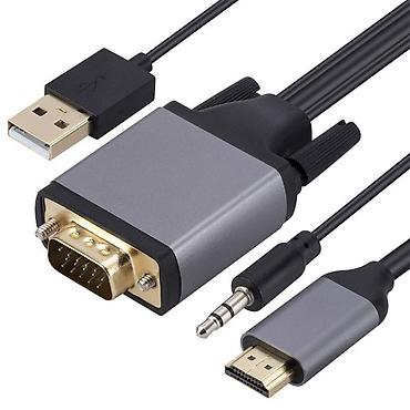 oglasnik masaze: HDMI na VGA aktivni konverter kabl sa dodatnim audio i napajanjem — 1