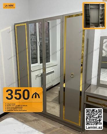 az bayraq: 4 qapılı şkaf – La Mini dizaynı - Ölçülər: dərinlik 47 sm × hündürlük — 1