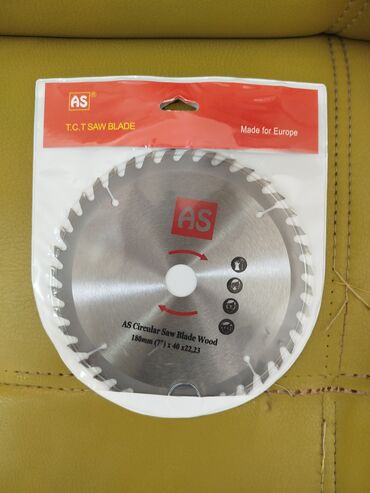 Mişarlar: AS markalı, 180mm (7") x 40 x22,23 ölçülü dairəvi mişar diski. Ağac