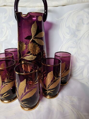 Kuhinjski setovi: Bohemijin servis za vino itd,iz 1950ih.,kristalno staklo. Bohemijin — 7