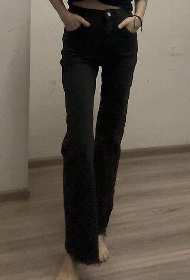 женские жинцы: Черные женские джинсы LSW JEANS - Посадка: высокая - Крой: прямой — 4
