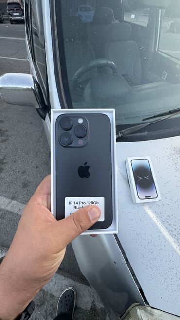 купить бу телефоны: IPhone 14 Pro, 128 ГБ, Black Titanium, Коробка, 79 %