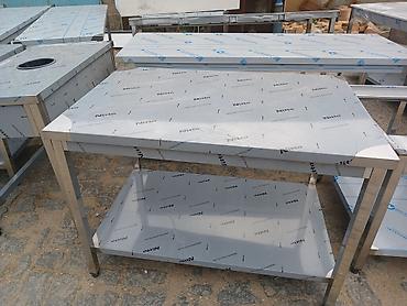 Paslanmayan metaldan hazırlanmış peşəkar iş masası. Mətbəx, restoran — 5
