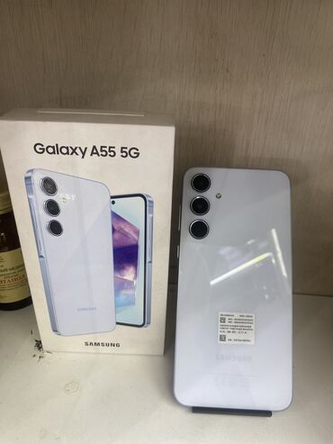 Redmi: Samsung Galaxy A55, Б/у, 256 ГБ, цвет - Голубой, 1 SIM, 2 SIM