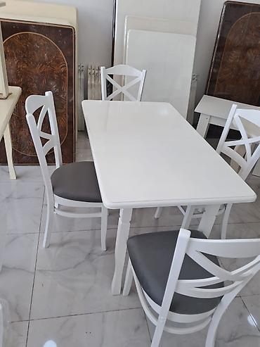 balkon masasi: Dörd nəfərlik stol,stul dəsti - Tərkib: 1 masa + 4 stul - Stil — 10