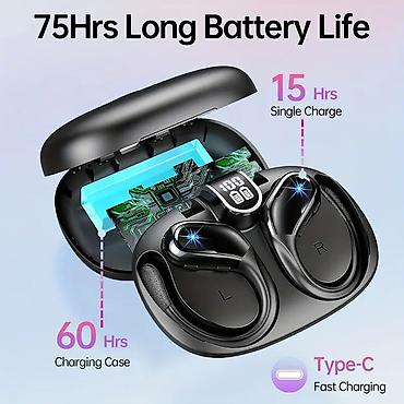 kabelsiz: Yeni Simsiz (Bluetooth) Qulaqcıqlar, rəng - Qara — 2