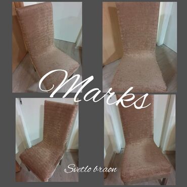 Posteljina: Rastegljive navlake za stolice plišane jednobojne CENA SETA 2400 din ( — 15