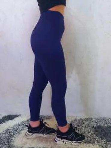 Helanke, biciklistički šortsevi: Ribane sportske helanke – tamnoplave - Model: visok struk, dužina do — 1