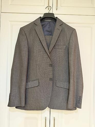 pencek modelleri: OKLAND kişi pencəyi və şalvarı – slim fit - Rəng: boz (xırda — 1