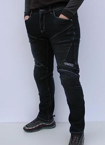 Farmerke: Muške crne farmerke – moto/urban stil - Kroj: slim/straight sa — 13