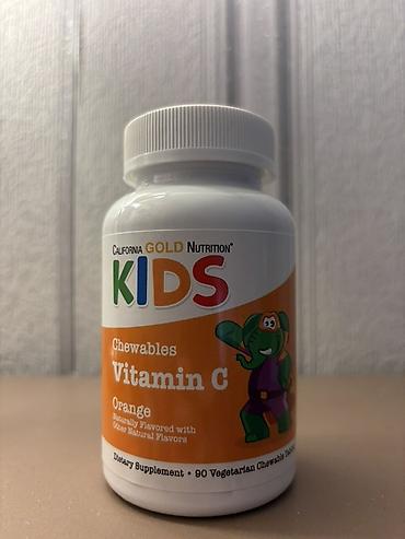 optitect vitamin c: California Gold Nutrition KIDS – Çeynənən Vitamin C (portağal dadlı) — 1