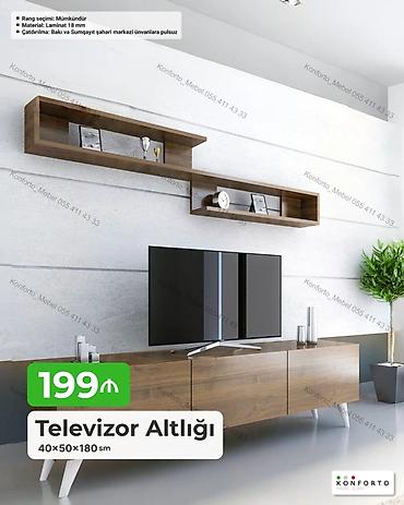 Televizor altlığı və asma rəf dəsti - Ölçülər (altlıq): 40 × 50 × 180