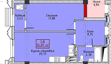 Батирлерди сатуу: 1 бөлмө, 55 м², Цум Элитка, 14 кабат, ПСО (өз алдынча бүтүрүү) — 5