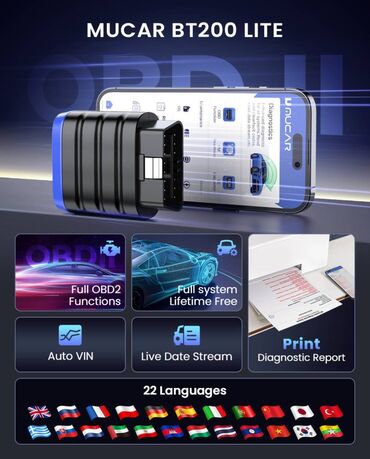 Alati za automobile: NOVO - MUCAR BT200 Lite OBD2 iOS / Android Auto Dijagnostika Novi — 7