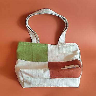 Torbe: Torba – ručni rad, patchwork dizajn Dimenzije 36 cm x 36 cm x 8 — 4