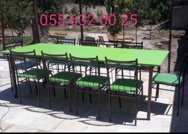 Sifarişlə masa və oturacaq dəstləri: Dördbucaq masa, Mətbəx üçün, Dəhliz üçün, Eyvan üçün, Digər adam sayı, Açılmayan, Azərbaycan, Zəmanətli — 5