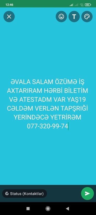 iş elanları sumqayıt 2020: Nömrəm budu Əlaqə saxlaya bilərsiz Buyurn077-320-99-74