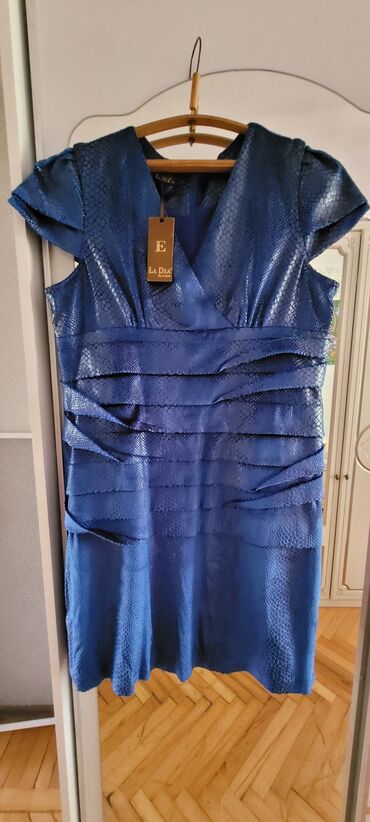 гипюровые платья: 5XL (EU 50), цвет - Синий, Вечернее