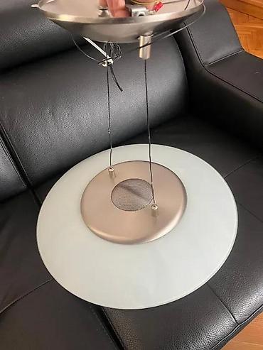 Rasveta: Stropna viseća LED lampa – staklo i brušeni metal - Moderan okrugli — 2