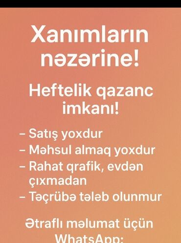Mühafizə, təhlükəsizlik: Onlayn iş imkanı ilə evdən çıxmadan həftəlik qazanc əldə edin. Bu iş
