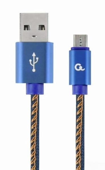 Kablovi za telefone: Cablexpert Premium Denim Micro‑USB kabl – 1 m - Tip konektora: USB‑A — 2