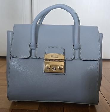 armani torbe: FURLA Metropolis kožna torba. Nosi se u ruci. Azzuro boja, svetlo — 1