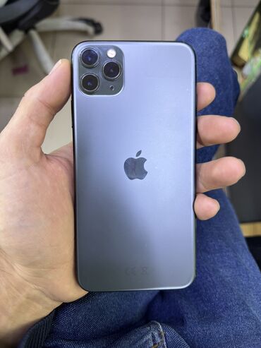 купить айфон 11 pro бу: IPhone 11 Pro Max, Колдонулган, 64 ГБ, Alpine Green, Коргоочу айнек, Каптама, Куту, 100 %