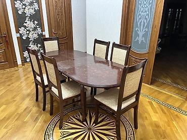 bayram: Qonaq otağı üçün, İşlənmiş, Açılan, Oval masa, 6 stul — 2