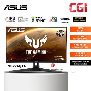 işlənmiş monitorlar: Asus Tuf VG27AQ1A TƏCİLİ SATILIR! Brend: Asus Tip:	LCD-monitor