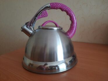 Çaydanlar: İşlənmiş, rəng - Gümüşü, Çaydan, Paslanmayan polad, 3-dən çox l, Türkiyə