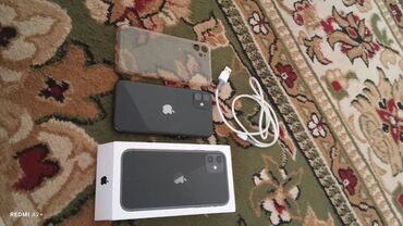iphone 11 64gb бишкек: IPhone 11, 128 ГБ, Заряддоочу түзүлүш, Коргоочу айнек, Каптама, 87 %